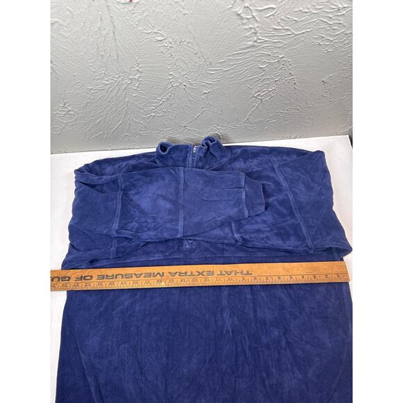 Knightsbridge Blue Velour Mens Shirt Polo Disco Retro Vintage 70 80 USA Made 1X - Picture 6 of 6